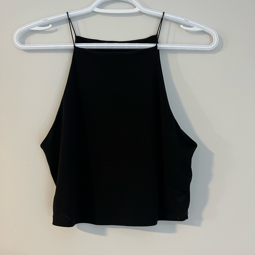 Cropped high neck tank